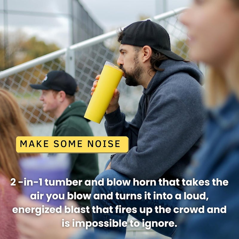 Loud Cup The LoudCup Reusable Water Bottle – 2-in-1 Travel Tumbler & Noisemaker – BPA-Free, Blow Horn & Cup with Slide Lid – Perfect for Sports Events, Game Day, Tailgating & Parties - Image 4